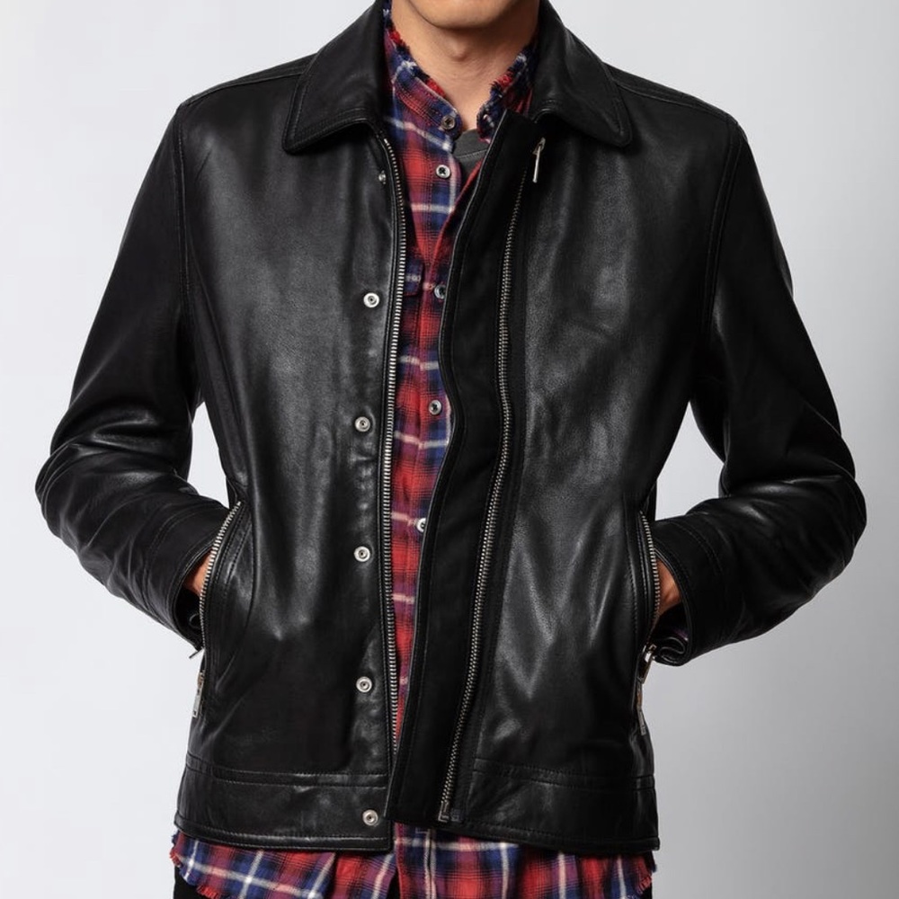 Zadig & Voltaire Lam Cuir Washed Jacket Size 38/M